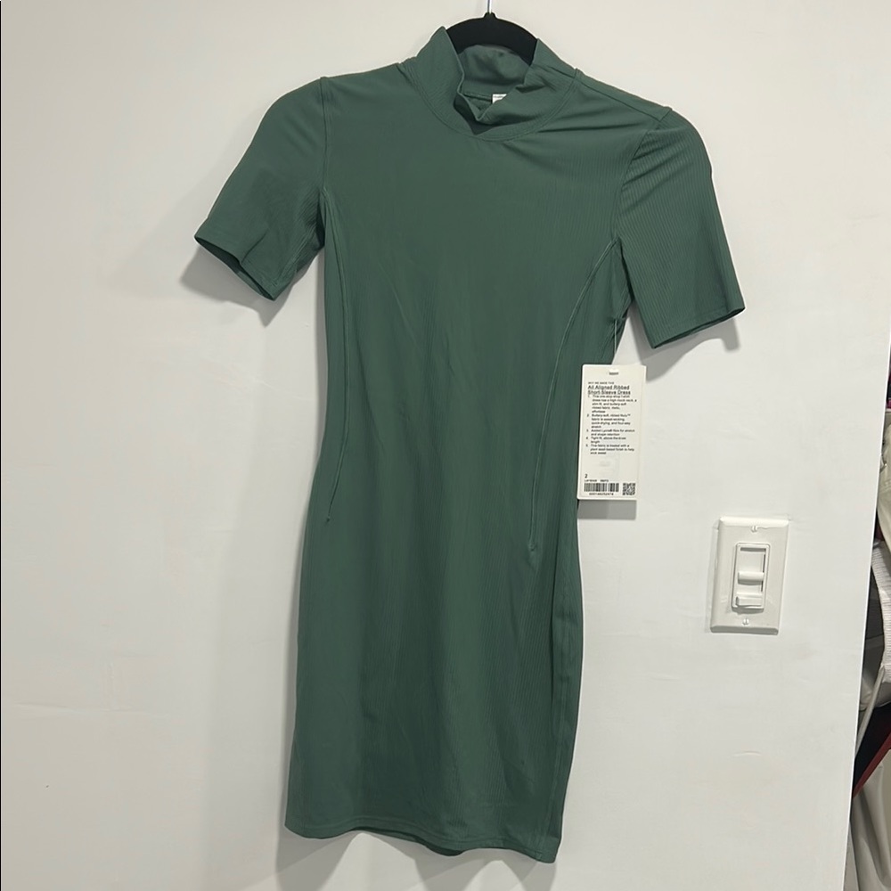 All Aligned Ribbed Short-sleeve Dress